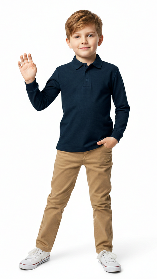 Kids Short Sleeve Pique Polo Shirt