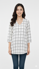 DYNAMITE WOMENS LONG V NECK TOP