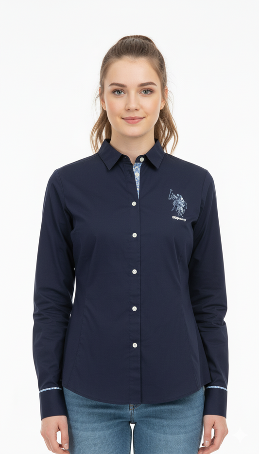 WOMENS PLAIN SHIRT WITH LOGO