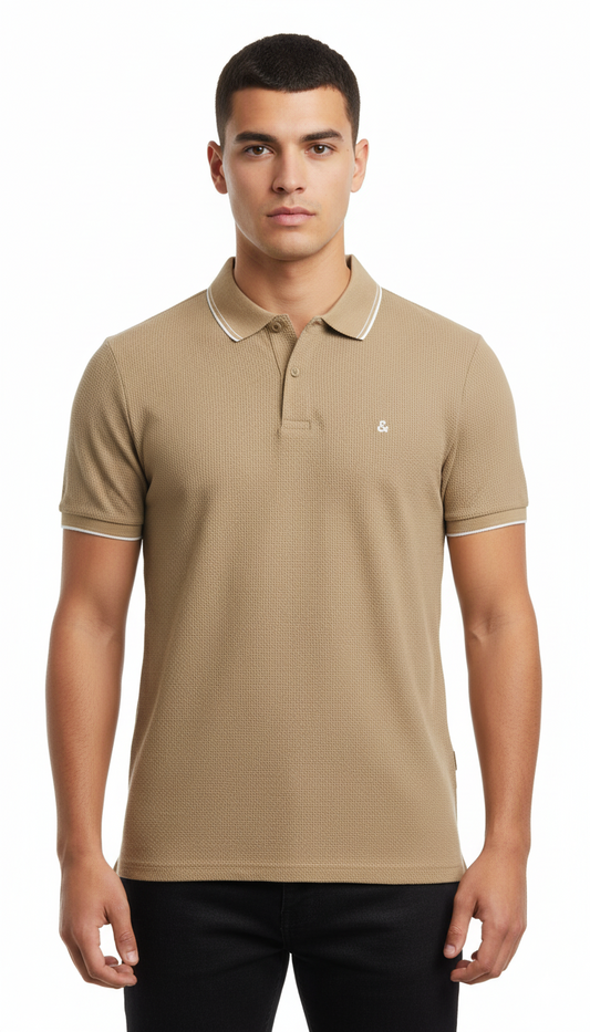 JJ Mens Textured Polo Shirt