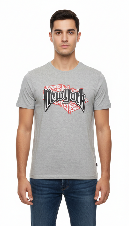 GUESS MENS LOGO PRINTED T-SHIRT