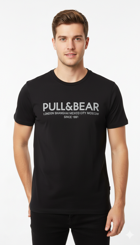 PULL&BEAR MENS REGULAR FIT BASIC T SHIRT