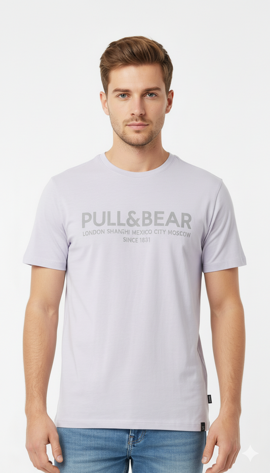 PULL&BEAR MENS REGULAR FIT BASIC T SHIRT