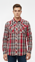 REQUEST MEN CHECKED SHIRT