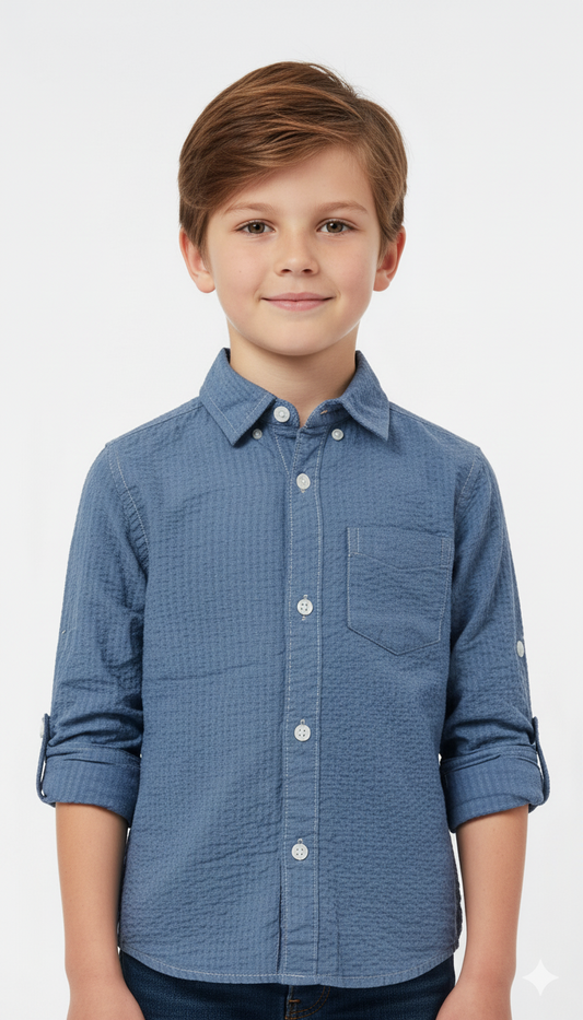 MY CHICCO KIDS TEXTURED SHIRT WITH POCKET