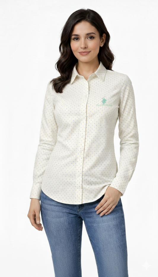 BEVERLY HILLS POLO CLUB WOMENS PRINTED LOGO SHIRT