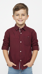 MY CHICCO KIDS MICRO CHECK SHIRT WITH POCKET