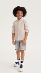 میرے CHICCO بچوں کی جیب کے ساتھ دھاری دار لینن کی قمیض