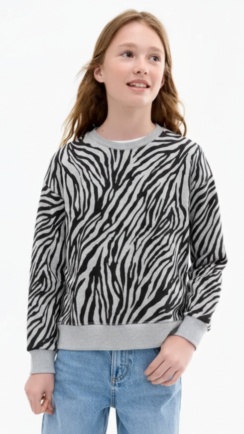 MNG Girls Zebra Print Sweat Shirt