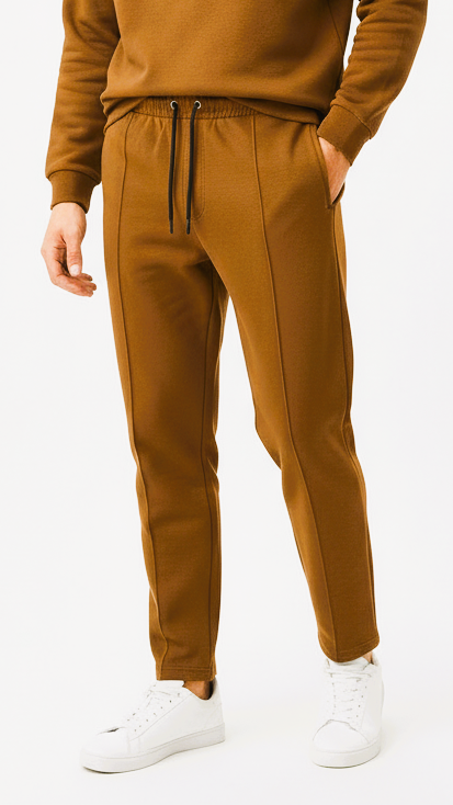 پی بی مینز پائپڈ پنٹک زنگ براؤن پتلون