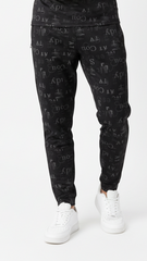 Mens Black Coudy Letter Pattern Performance Jogger Trouser