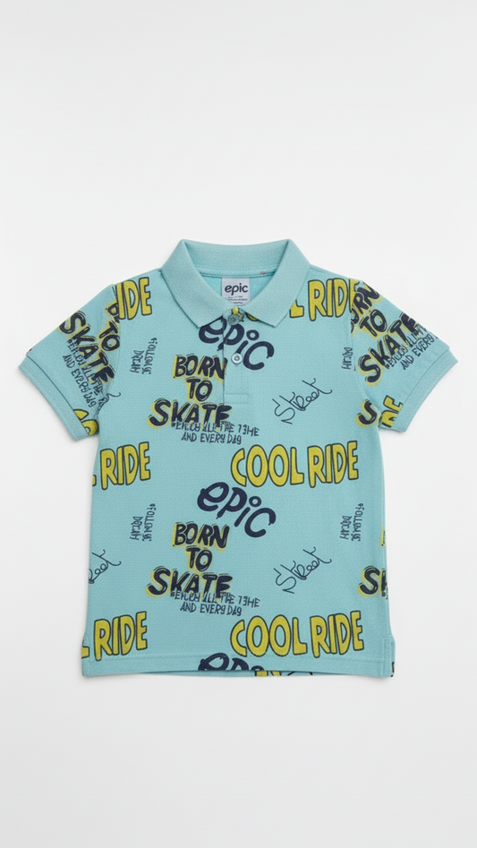 JUNIOR Boys Graphic Printed Polo Shirt