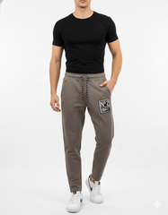 PULL&BEAR MENS PATCH PRINT TROUSER