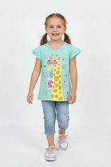 OBAIBI GIRLS GIRAFFE PRINTED TEES
