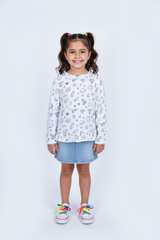 TEX BABY GIRLS ALL OVER PRINTED T SHIRT