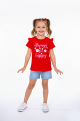 DU PAREIL GIRLS ALWAYS BE HAPPY PRINT TEES