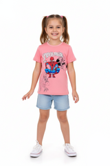 MARVEL SPIDER MAN GIRLS PINK TEES