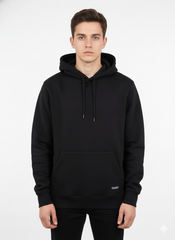 PULL&BEAR MENS BASIC BLACK HOODIE