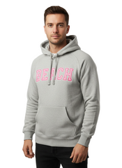 BENCH MENS GRAY CHEST PRINT HOODIE