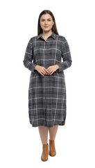 WOMEN ONLY LONG CHECK SHIRT