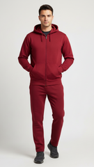 TOM RAMSEY MENS BASIC RED HOODIE AND TROUSER SUIT
