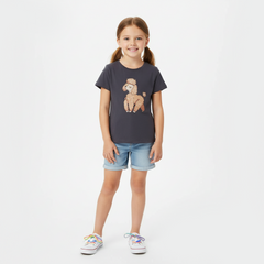 DARK GREY POODLES PRINTED T-SHIRT