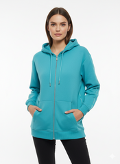 KLEINIGKEIT WOMENS BASIC ZIPPER HOODIE