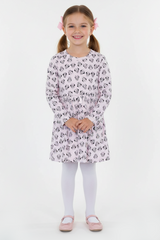 GIRLS CARTOONIC CHARACTER PRINTED DRESS