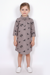 Girls Grey Unicorn Printed Tunic Shirt