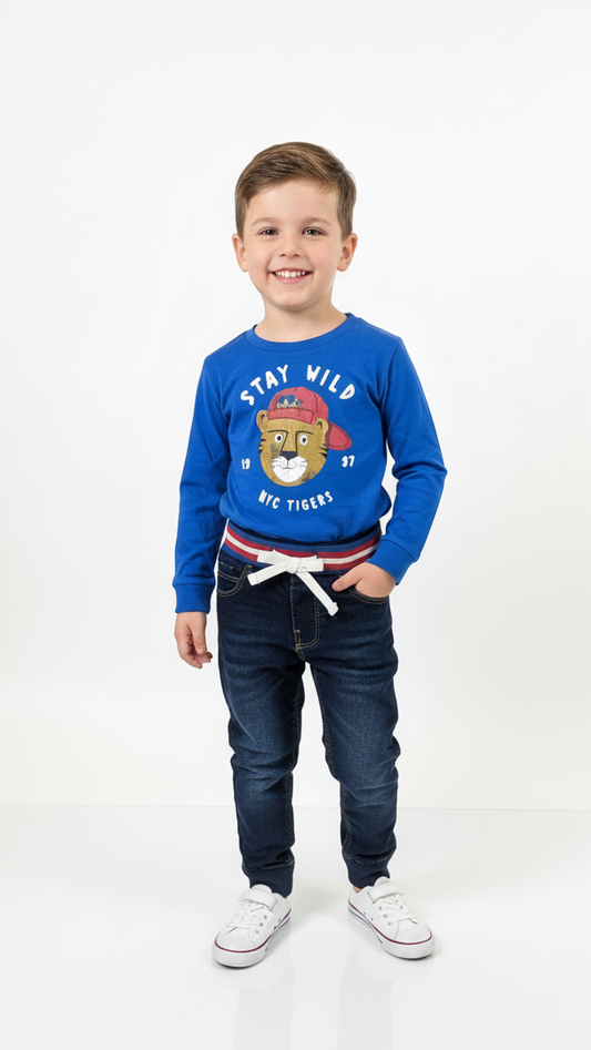 MINOTI KIDS SLUB TSHIRT AND JOGGER JEANS SET