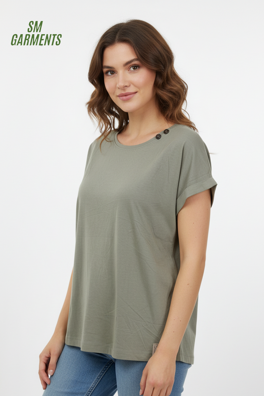 EIGHT 2 NINE WOMEN BASIC HALF SLEEVES T-SHIRT