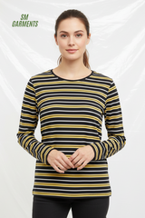 ESM WOMENS STRIPED FULL SLEEVE T SHIRT