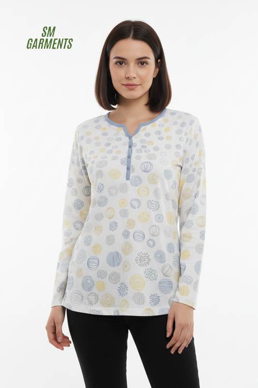 WASCHEPUR WOMENS PRINTED FULL SLEEVE T SHIRT