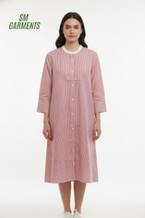 US WOMENS STRIPED LONG SHIRT DRESS