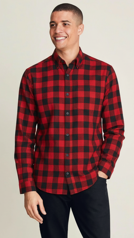 NXT MENS SLIM FIT CHECKED SHIRT