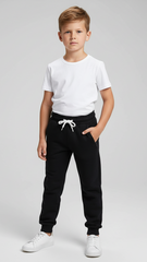 BOYS BLACK TEXTURED TROUSER