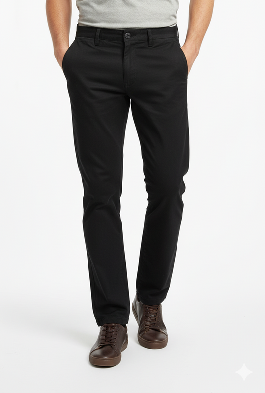 LCDN MENS BLACK COTTON CHINO
