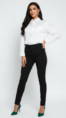 Womens Sparkling Embellished White Shirt