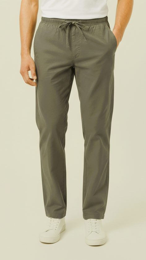 GUESS Mens Relaxed Fit Cotton Trouser