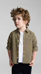 MY CHICCO KIDS MICRO CHECK SHIRT WITH POCKET