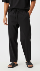 GUESS Mens Relaxed Fit Black Cotton Trouser