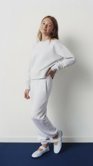 ZR Girls Basic Crew Grey Marl Sweatshirt And trouser Suit