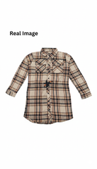 ANOTAH womens V NECK پرنٹ شدہ دھاری دار ٹاپ