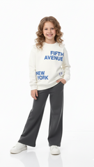 ZR GIRLS Set of sweatshirt with lettering and leggings Flare