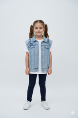 GIRLS MANNING CROPPED DENIM JACKET