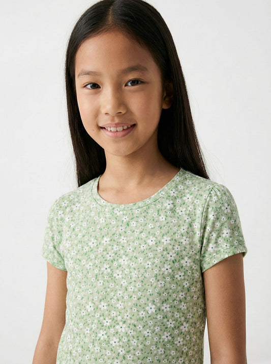 NAME IT Girls Floral Printed Tee