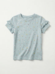 NAME IT Girls Textured Floral Tee