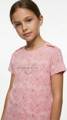 LC WAIKIKI Girls Floral Embroided Text Tee