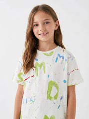 LC WAIKIKI Girls Multi Colour Printed Tee