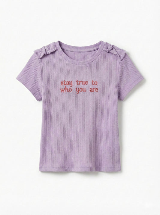 LC WAIKIKI Girls Embroided text Tee